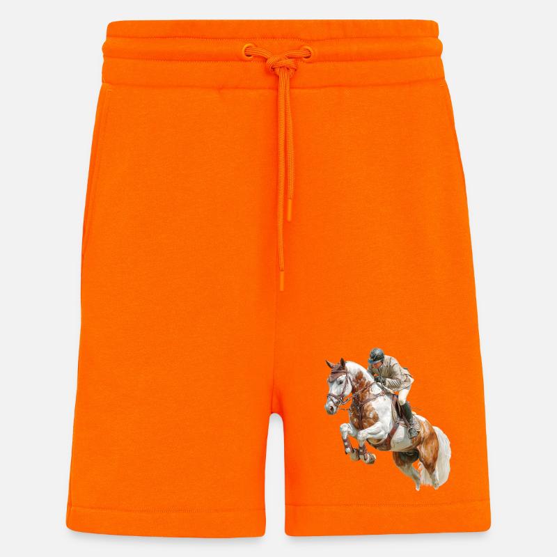 Springender Reiter im Galopp - Shorts - made by SPREAD - SUNSET ORANGE
