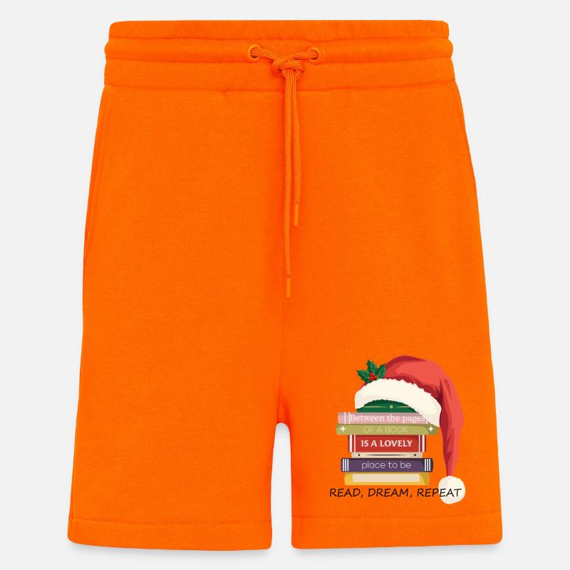Book Stack with Christmas hat - Shorts - made by SPREAD - SUNSET ORANGE
