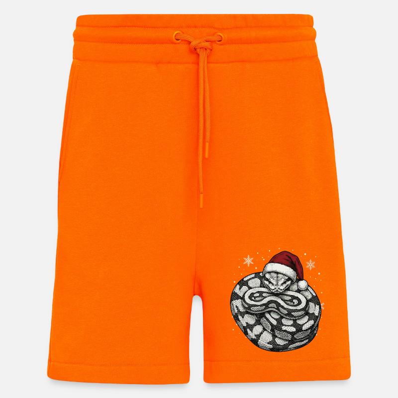 Königspython Weihnachten Ball Python Schlange - Shorts - made by SPREAD - SUNSET ORANGE