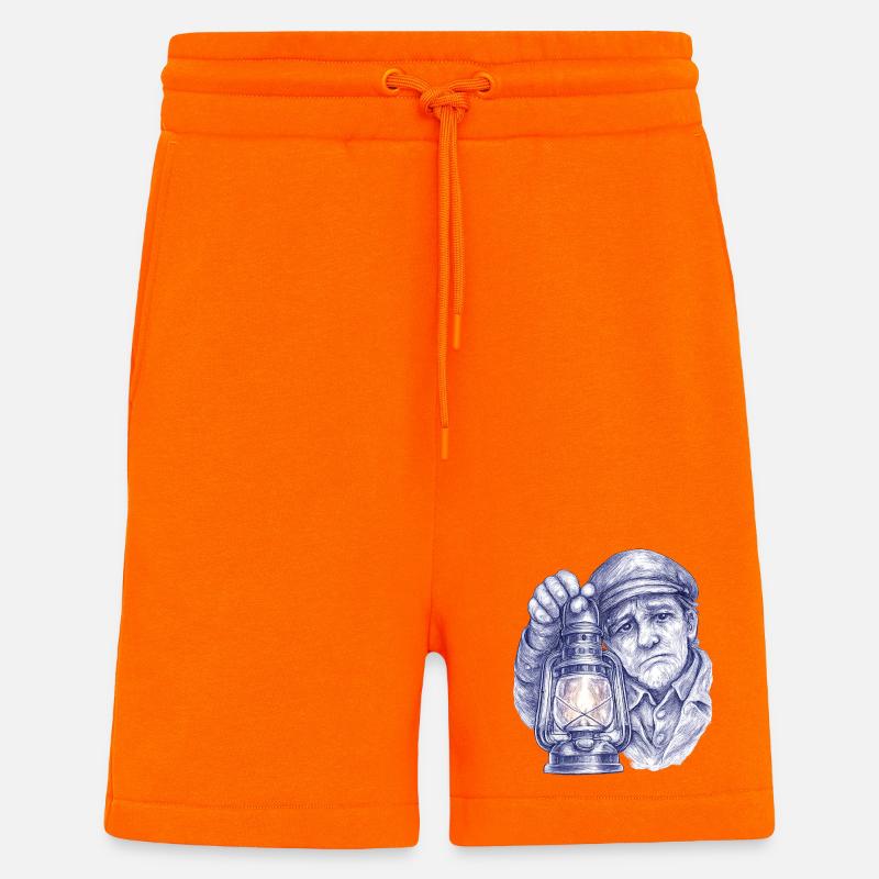 Älterer Mann mit Laterne - Shorts - made by SPREAD - SUNSET ORANGE
