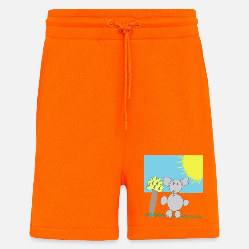 Verspielter Elefant unter einer hellen Sonne - Shorts - made by SPREAD - SUNSET ORANGE