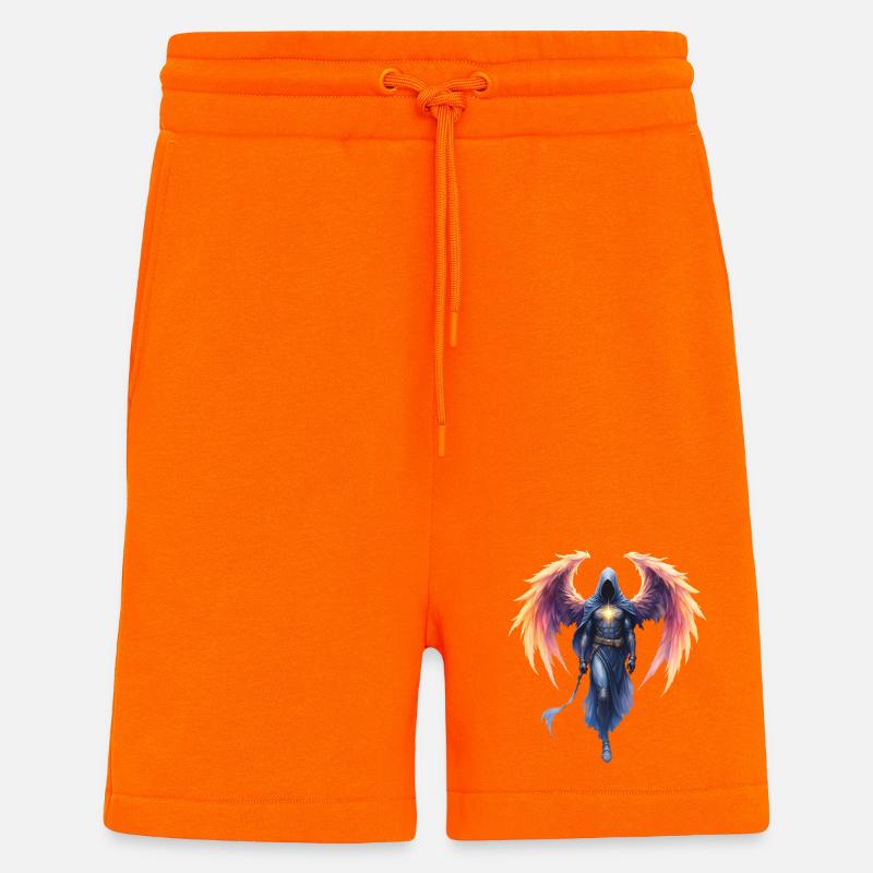 Blue Fire Winged Warrior - Shorts - made by SPREAD - SUNSET ORANGE