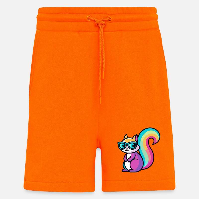 Regenbogen-Eichhörnchen-Brille - Shorts - made by SPREAD - SUNSET ORANGE