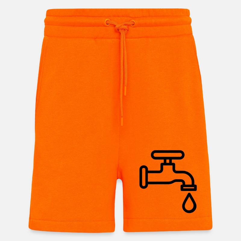 robinet - Short bio décontracté fabriqué en UE - SUNSET ORANGE