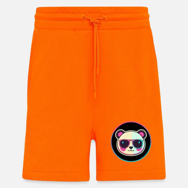 Panda néon lunettes soleil - Short bio décontracté fabriqué en UE - SUNSET ORANGE