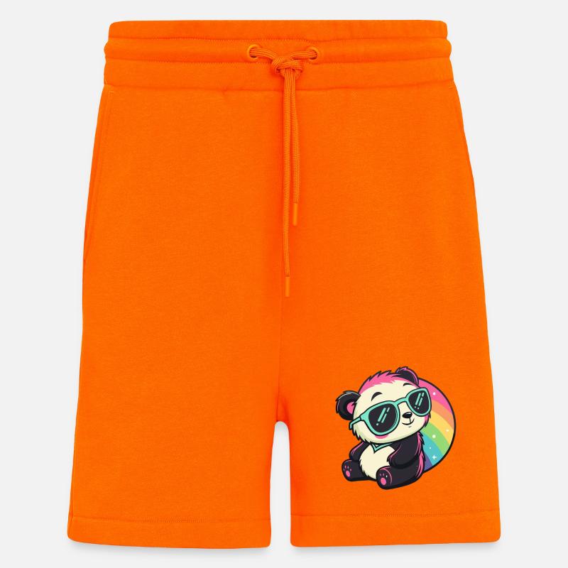 Panda Sonne Kühler Regenbogen - Shorts - made by SPREAD - SUNSET ORANGE