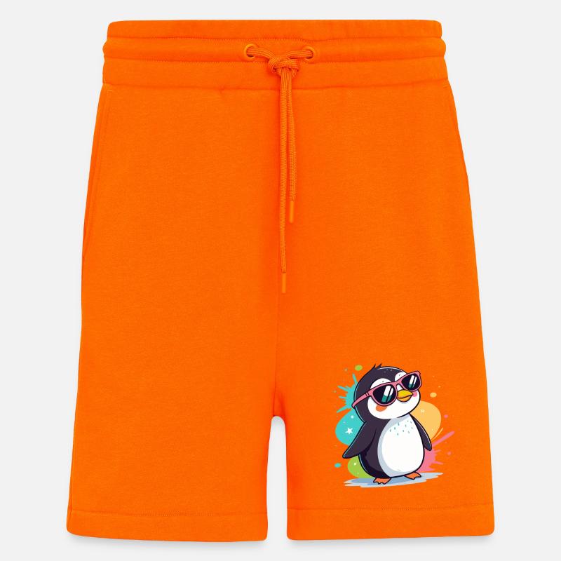 Pingouin cool pop lunettes roses - Short bio décontracté fabriqué en UE - SUNSET ORANGE