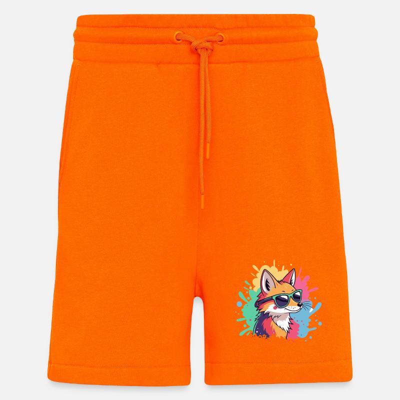 Fox Pop Art Bunte Brille - Shorts - made by SPREAD - SUNSET ORANGE