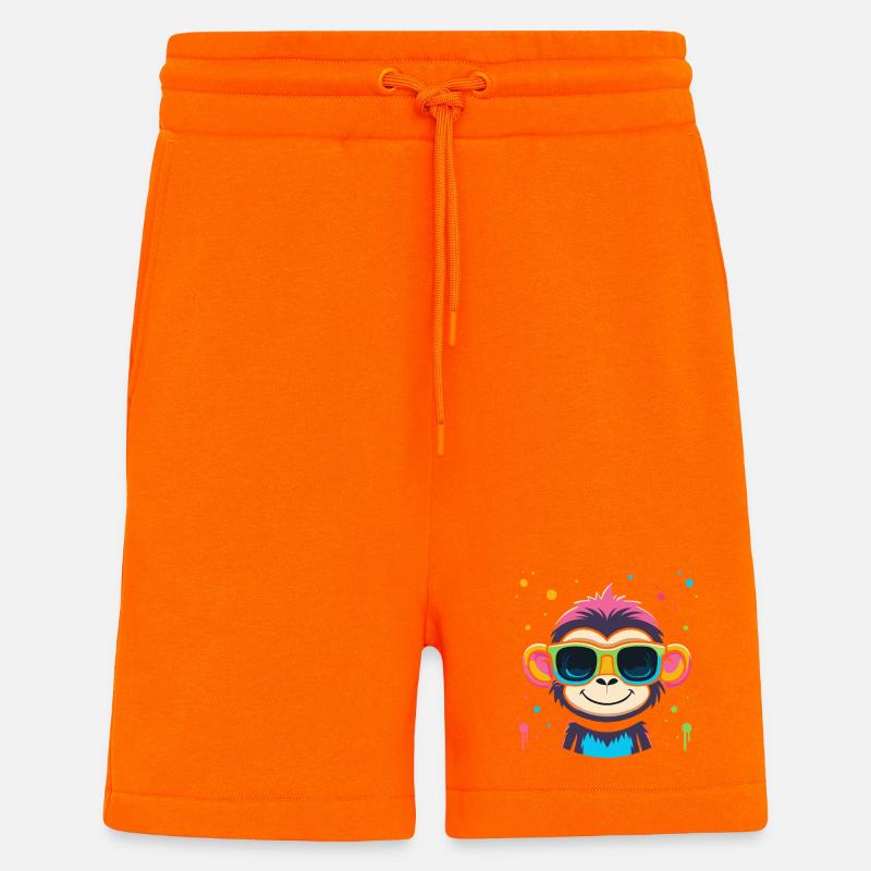 Affen-Neonbrillen - Shorts - made by SPREAD - SUNSET ORANGE