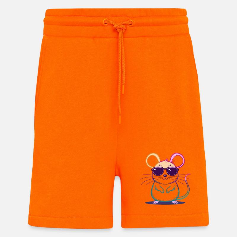Souris Arc-en-Ciel Lunettes - Short bio décontracté fabriqué en UE - SUNSET ORANGE