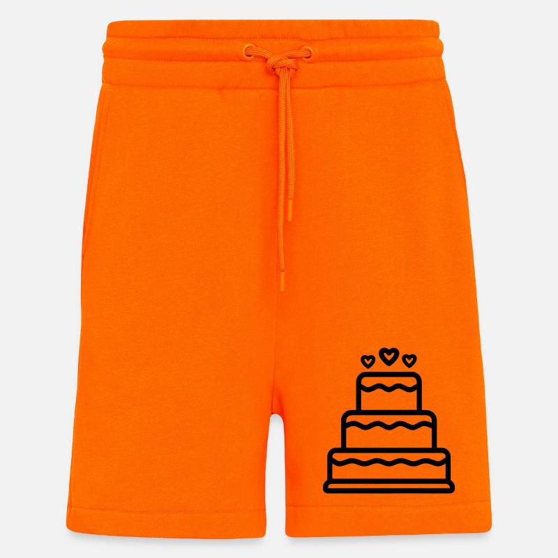 gâteau d'anniversaire  - Short bio décontracté fabriqué en UE - SUNSET ORANGE