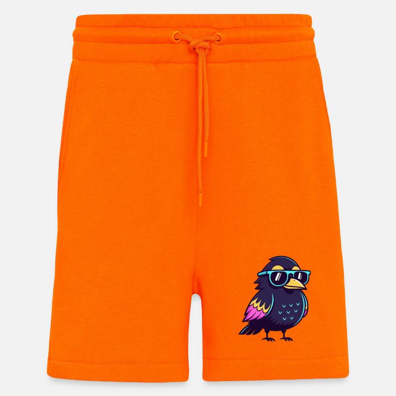 Solarblauer Hipster-Vogel - Shorts - made by SPREAD - SUNSET ORANGE