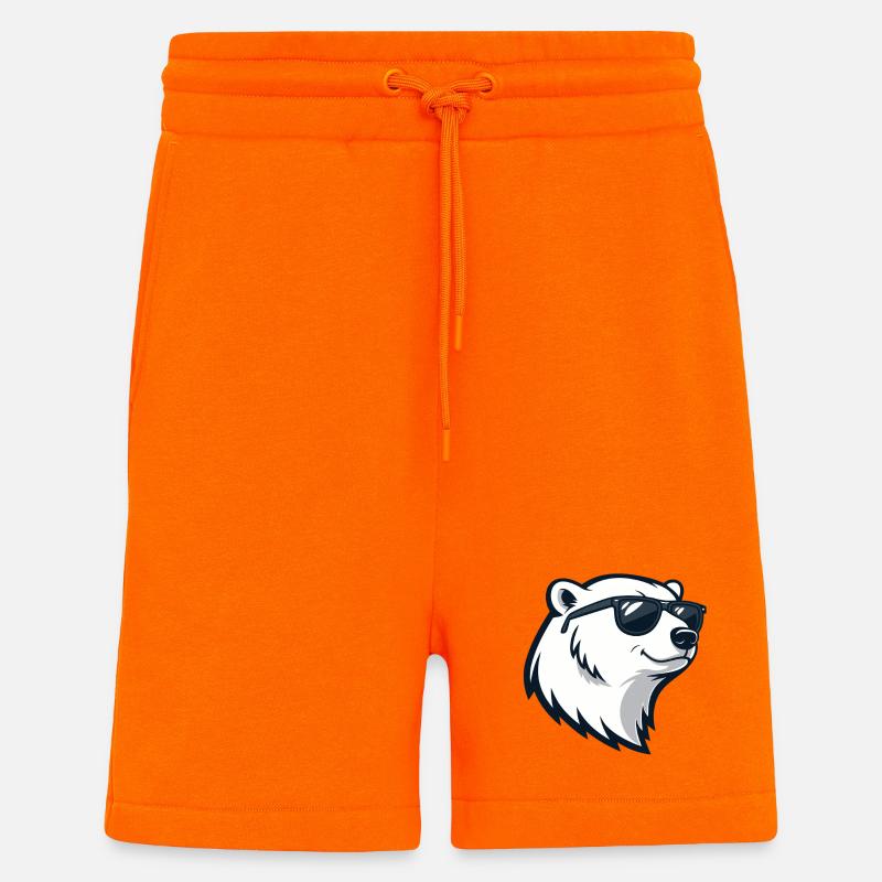 Polar bear in glasses - Shorts - made by SPREAD - SUNSET ORANGE