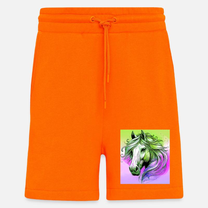 cheval - Short bio décontracté fabriqué en UE - SUNSET ORANGE