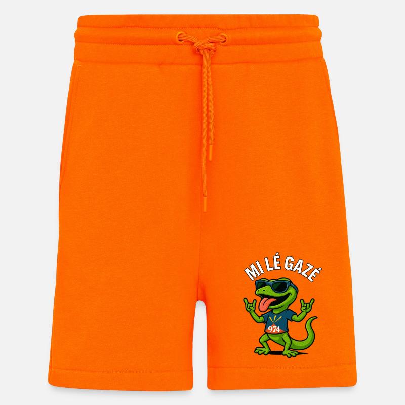 Mi lé Gazé 974 - Short bio décontracté fabriqué en UE - SUNSET ORANGE