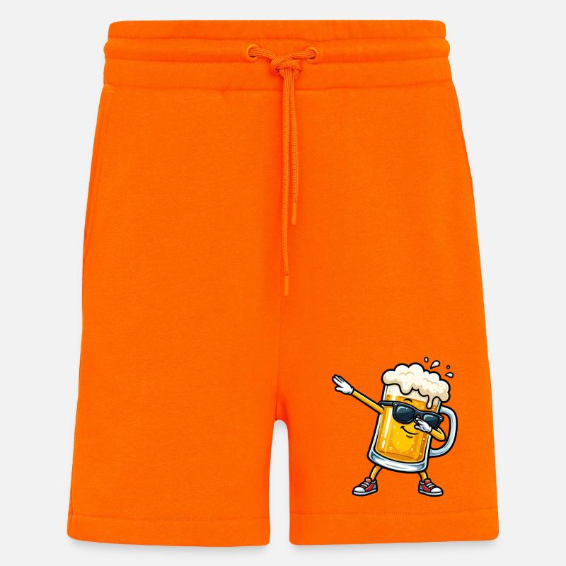 Tamponner la chope de bière - Short bio décontracté fabriqué en UE - SUNSET ORANGE