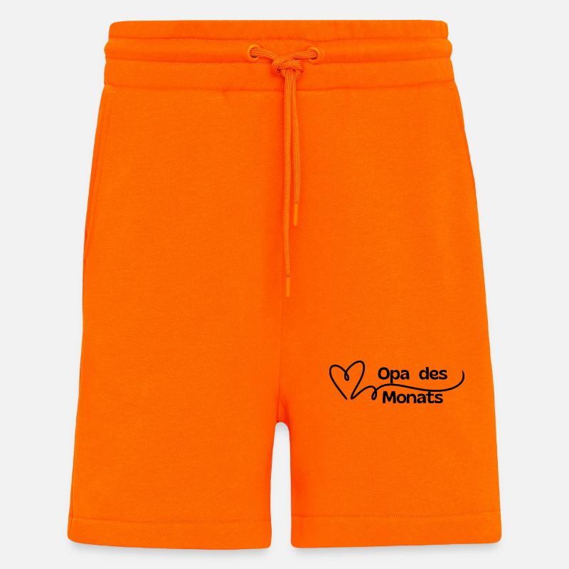 Papi du mois Coeur - Short bio décontracté fabriqué en UE - SUNSET ORANGE