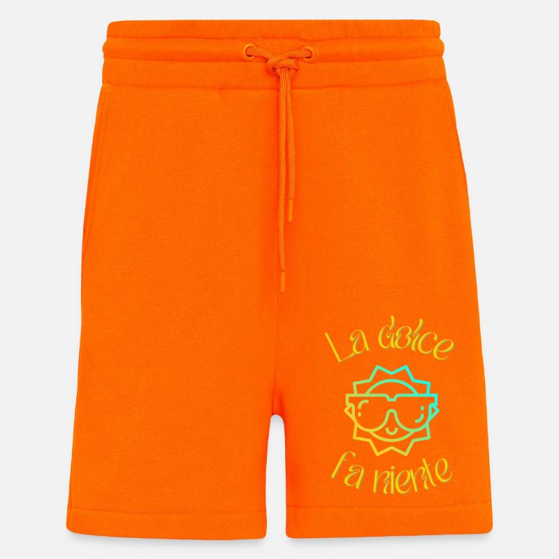 La dolce fa niente - Short bio décontracté fabriqué en UE - SUNSET ORANGE