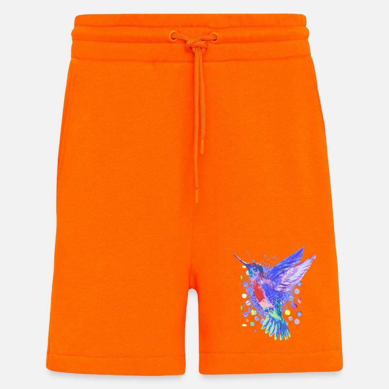 Kolibri Vogel - Schöner bunter Vogel - Shorts - made by SPREAD - SUNSET ORANGE