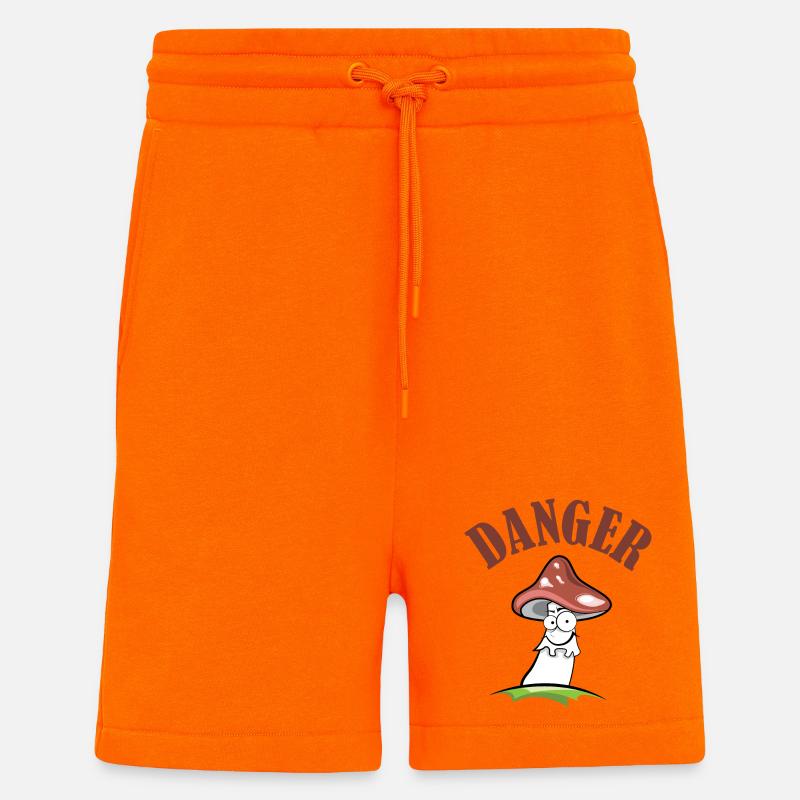 Toadstool danger symbol comic funny - Shorts - made by SPREAD - SUNSET ORANGE