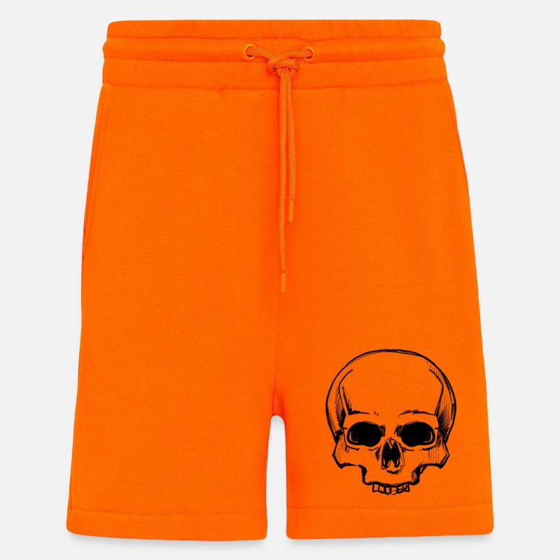 Crâne simple - Short bio décontracté fabriqué en UE - SUNSET ORANGE