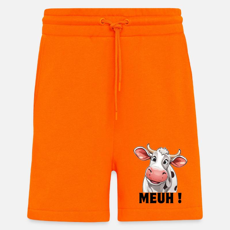 Kuh, Milchkuh, Kuhbauer - Shorts - made by SPREAD - SUNSET ORANGE
