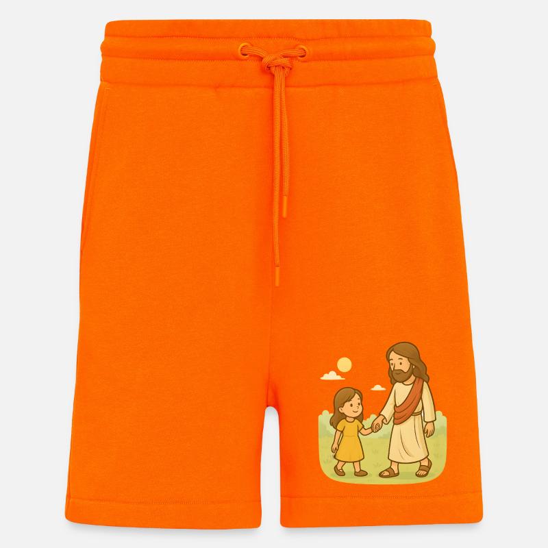Walk with Jesus (Mädchen) - Shorts - made by SPREAD - SUNSET ORANGE