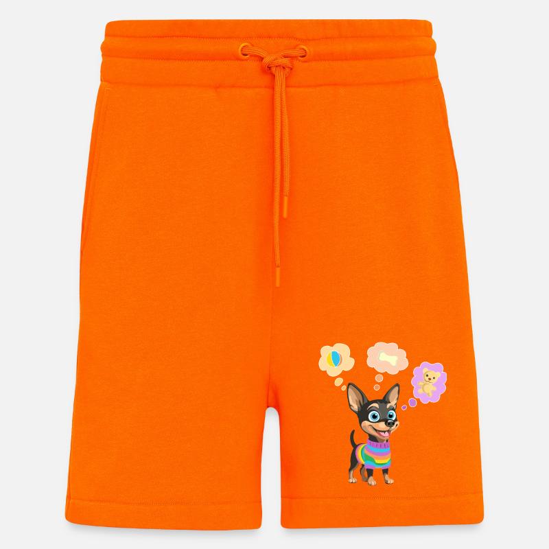 Süßer Hund im Regenbogenpullover für Kinder - Shorts - made by SPREAD - SUNSET ORANGE