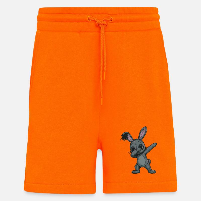 Patchwork Bunny Doodle - Shorts - made by SPREAD - SUNSET ORANGE