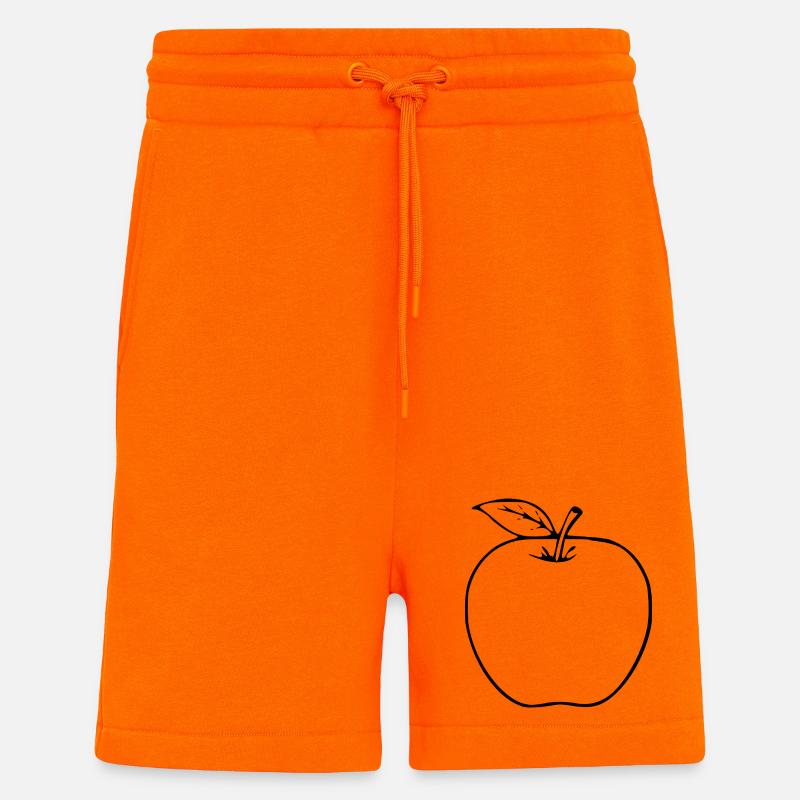 Apfel minimalistisch Geschenk - Shorts - made by SPREAD - SUNSET ORANGE