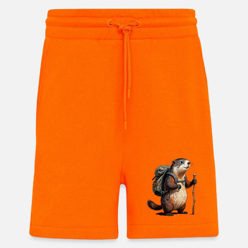 Murmeltierwanderer auf Wanderung - Shorts - made by SPREAD - SUNSET ORANGE