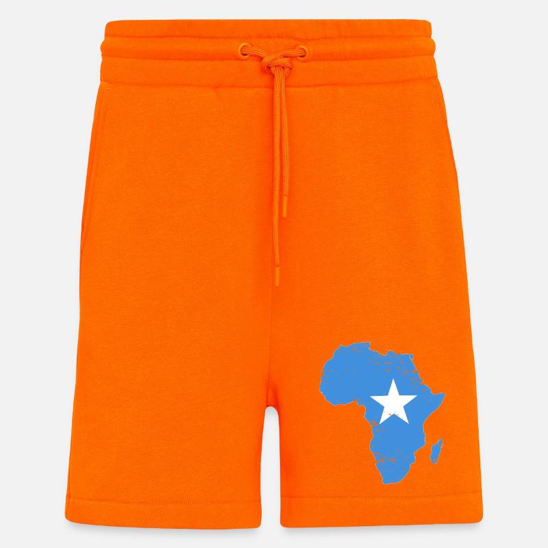 Drapeau somalien Afrique utilisé - Short bio décontracté fabriqué en UE - SUNSET ORANGE