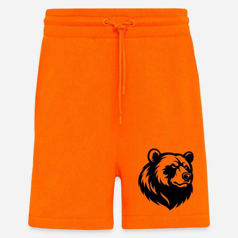Angry Bear Head - Shorts - made by SPREAD - SUNSET ORANGE