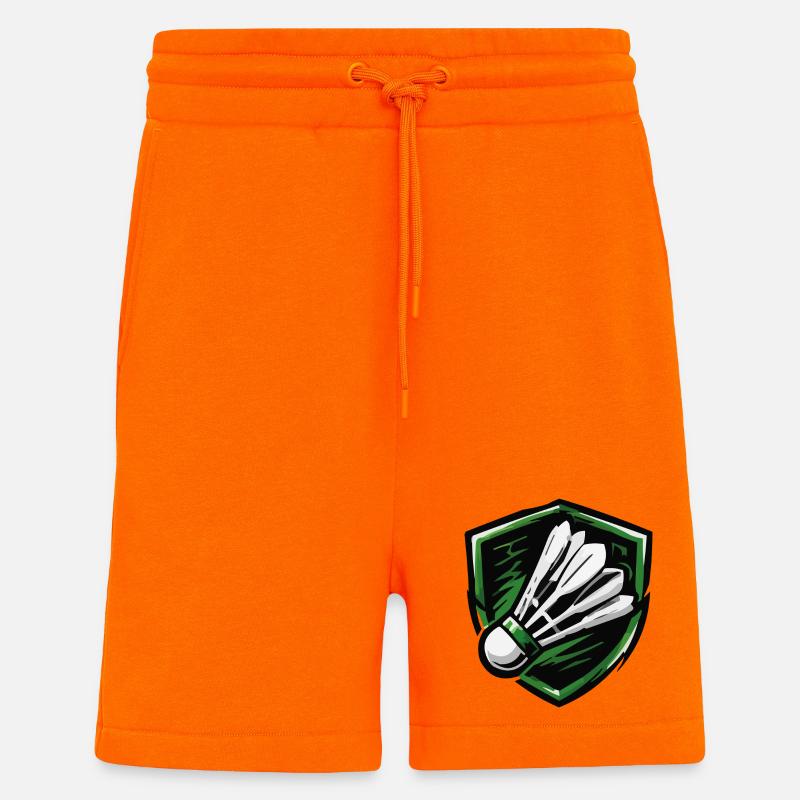 Badminton Shield Emblem - Shorts - made by SPREAD - SUNSET ORANGE