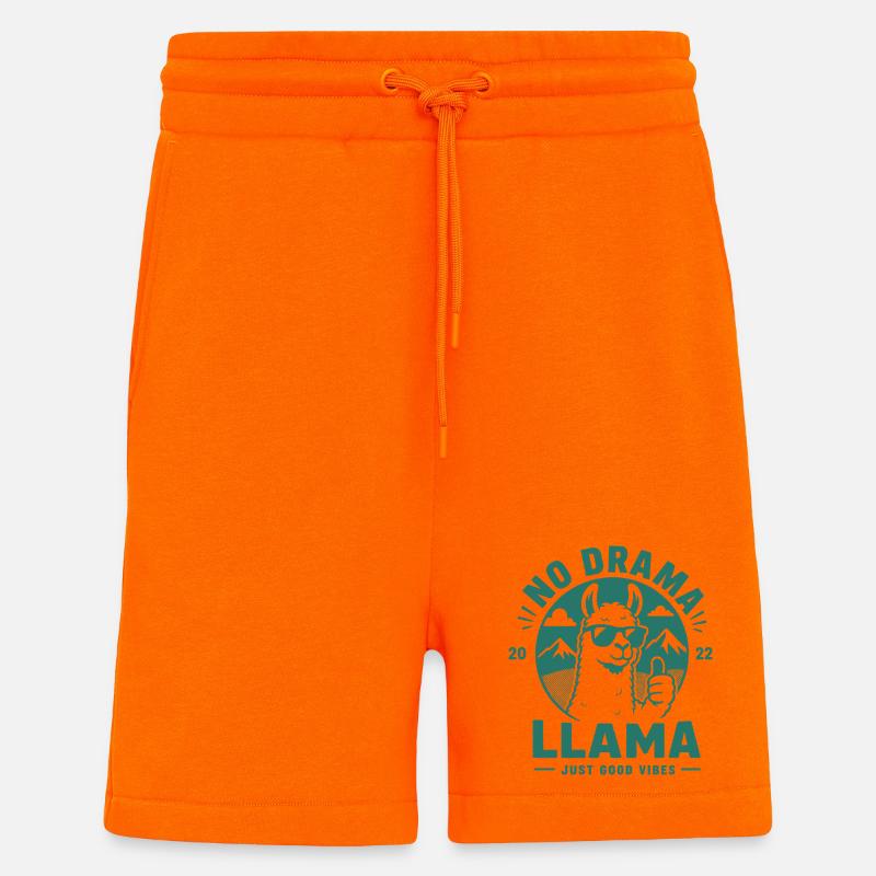 Pas de drame lama - Short bio décontracté fabriqué en UE - SUNSET ORANGE