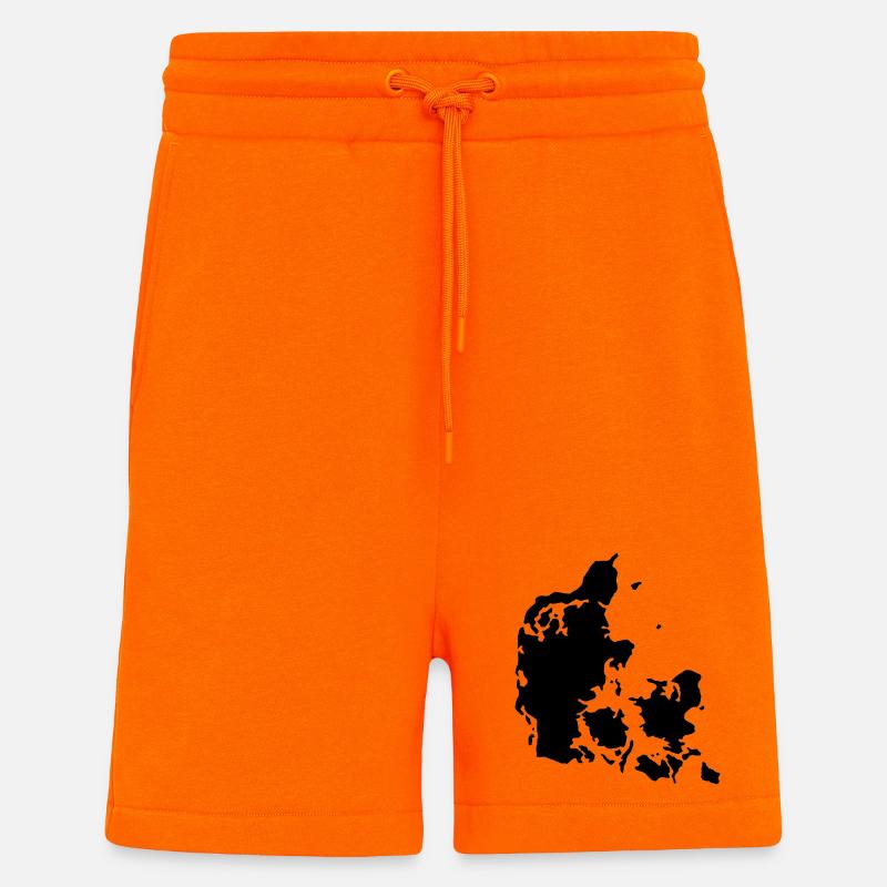 Denmark map - Shorts - made by SPREAD - SUNSET ORANGE