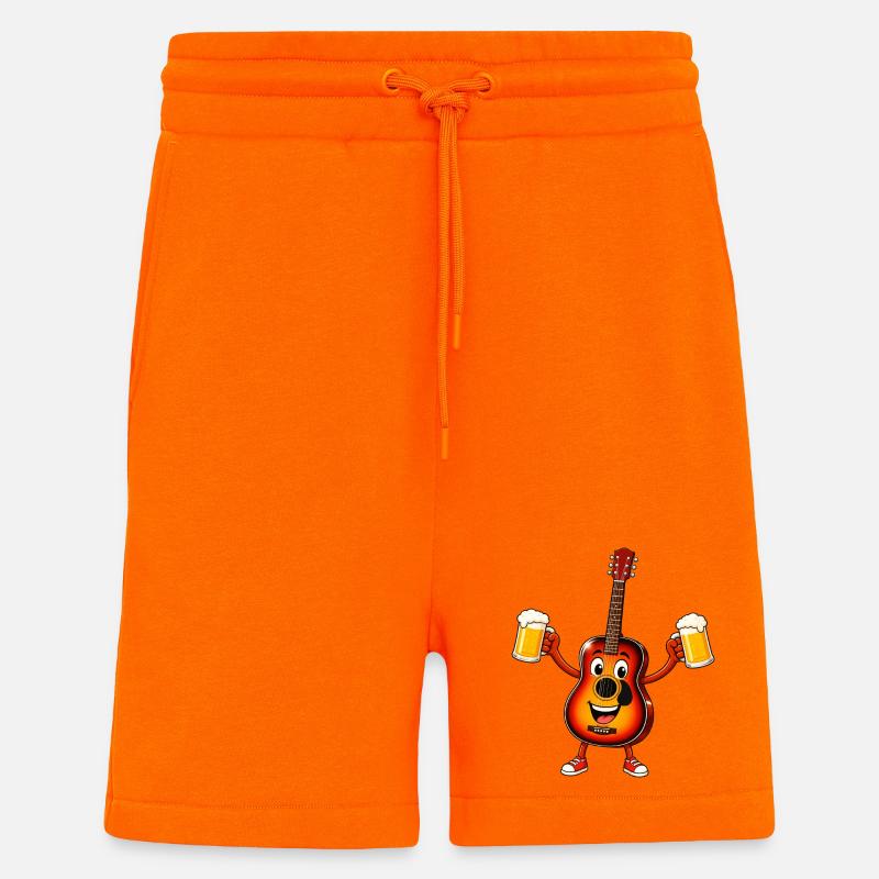 Guitar with two beers - Shorts - made by SPREAD - SUNSET ORANGE