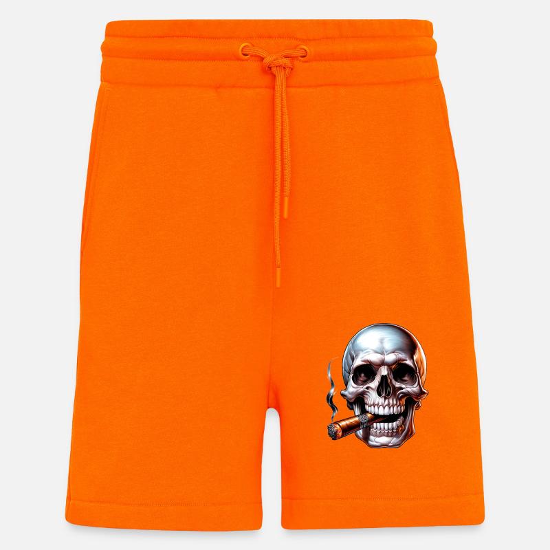 Transfert de crâne1 - Short bio décontracté fabriqué en UE - SUNSET ORANGE