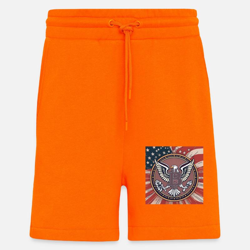 Bitcoin, USA, eagle - Shorts - made by SPREAD - SUNSET ORANGE