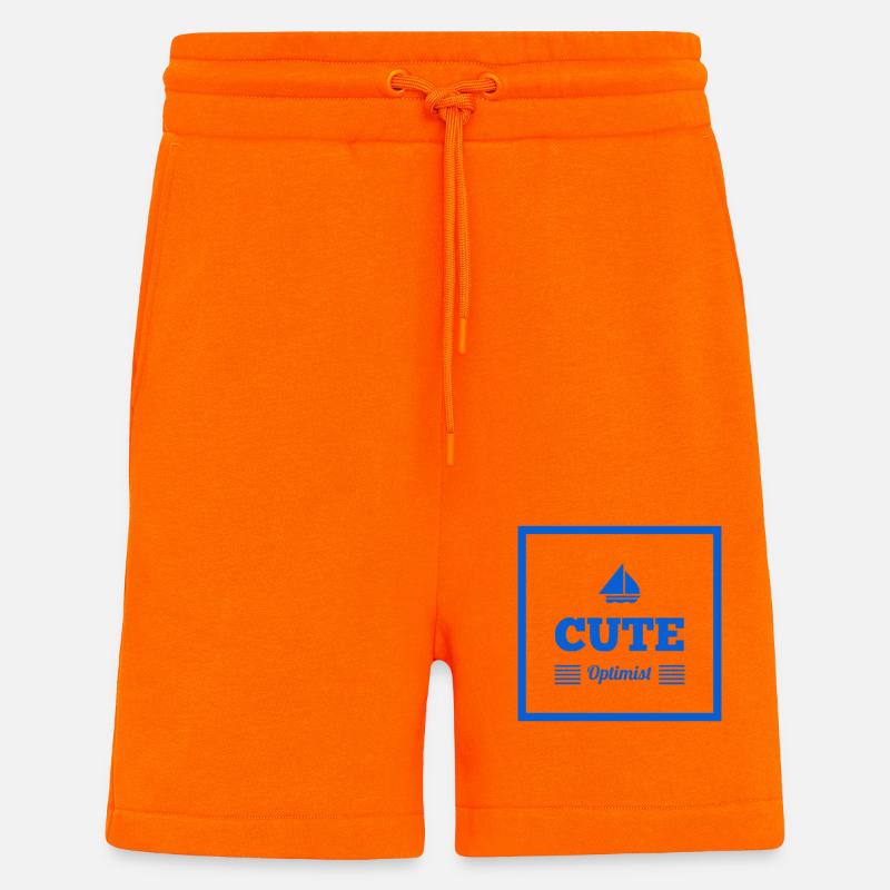 Idée cadeau de pensée positive - Short bio décontracté fabriqué en UE - SUNSET ORANGE