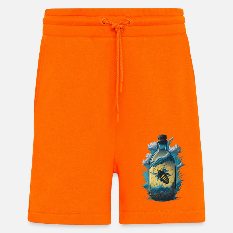 Bouteille d’abeille - Short bio décontracté fabriqué en UE - SUNSET ORANGE