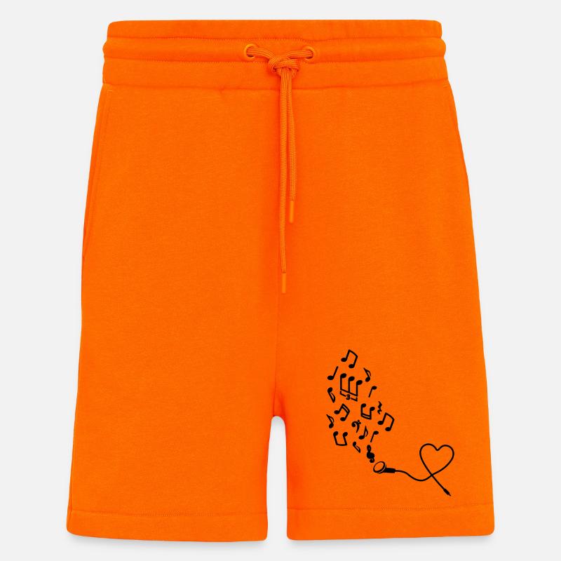Kopfhörer mit Noten - Shorts - made by SPREAD - SUNSET ORANGE