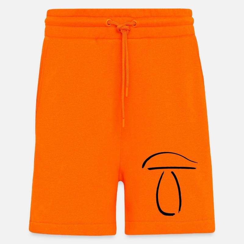 Cèpes aux champignons bâtonnets - Short bio décontracté fabriqué en UE - SUNSET ORANGE