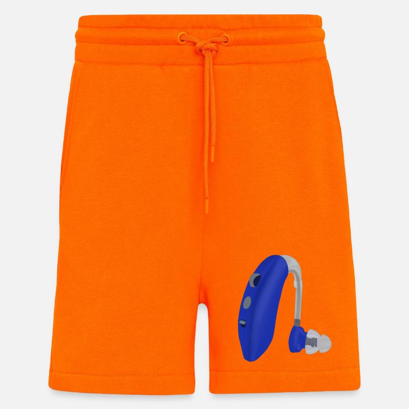 Une aide auditive bleue - Short bio décontracté fabriqué en UE - SUNSET ORANGE