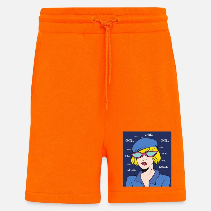 Chill Pop Art Dame - Shorts - made by SPREAD - SUNSET ORANGE
