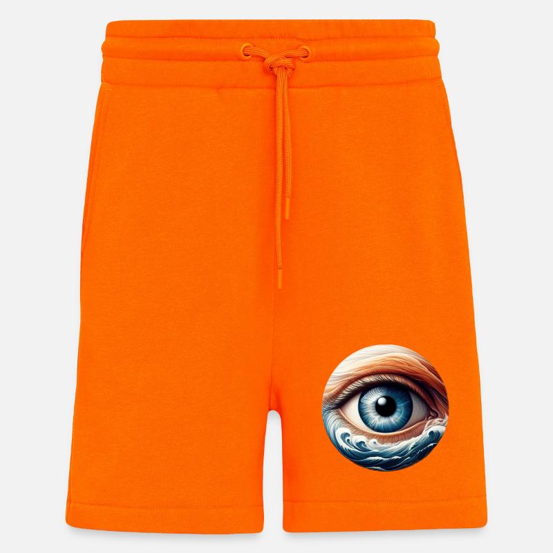 L’œil de marée - Short bio décontracté fabriqué en UE - SUNSET ORANGE