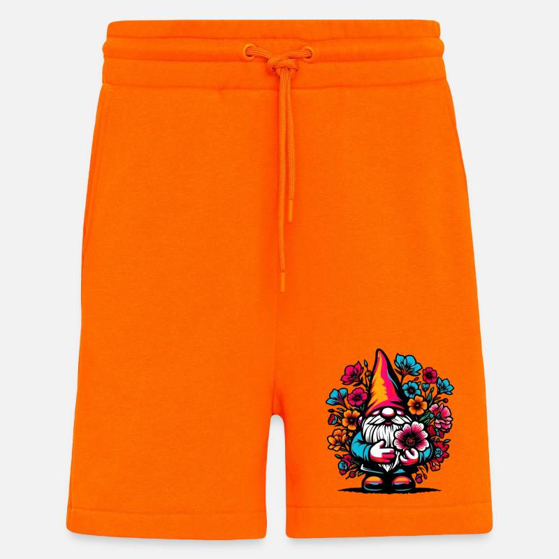 Zwerg mit Blumen - Shorts - made by SPREAD - SUNSET ORANGE