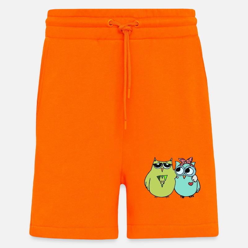Bunte Eulenfreundschaft - Shorts - made by SPREAD - SUNSET ORANGE
