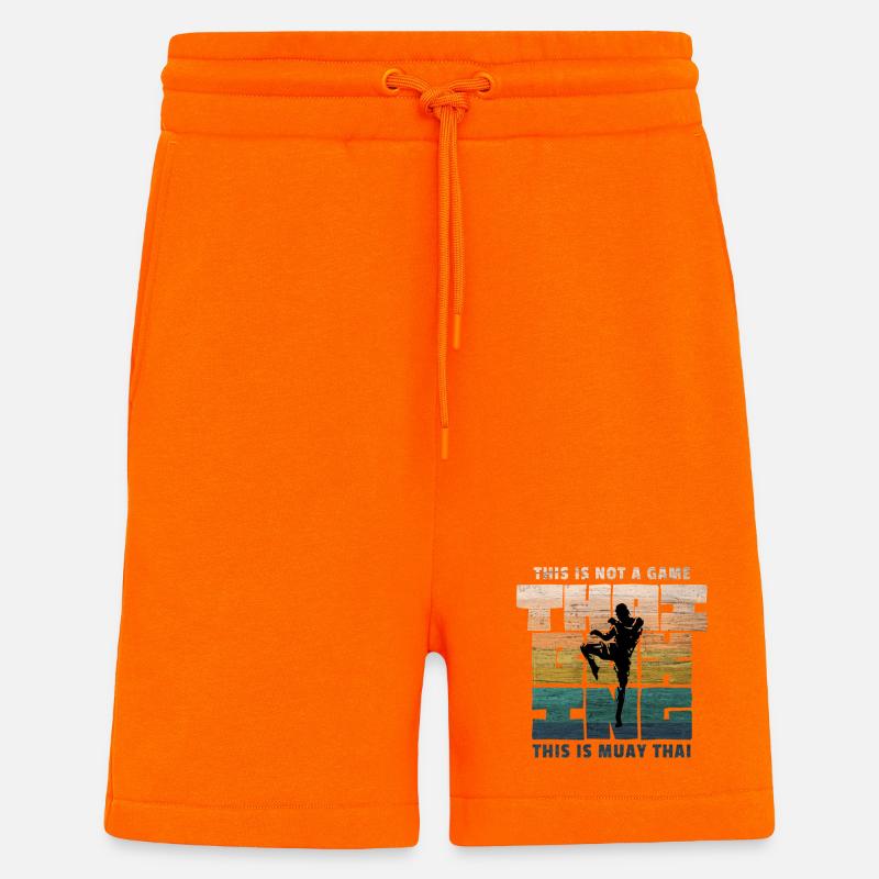 Boxe thaïlandaise, Boxe thaïlandaise, Boxe thaïlandaise - Short bio décontracté fabriqué en UE - SUNSET ORANGE