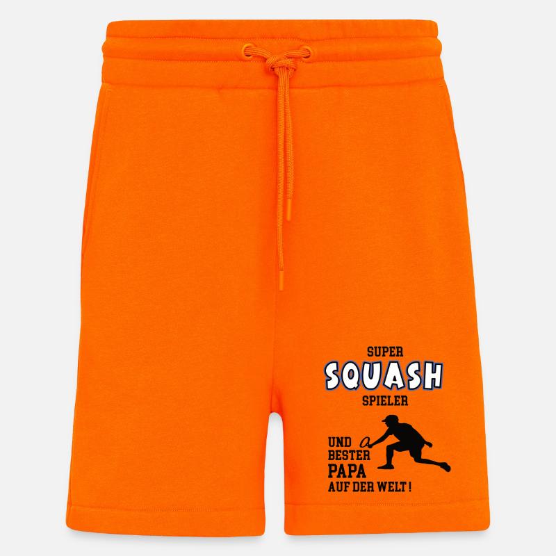 Squash Spieler Squasher Papa Vater Mann - Shorts - made by SPREAD - SUNSET ORANGE